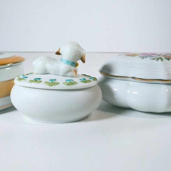 Jewelry/Trinket Holders Vintage Malcomb Lamb Colonial Picture Musical Avon Lot 3 - Picture 9 of 10